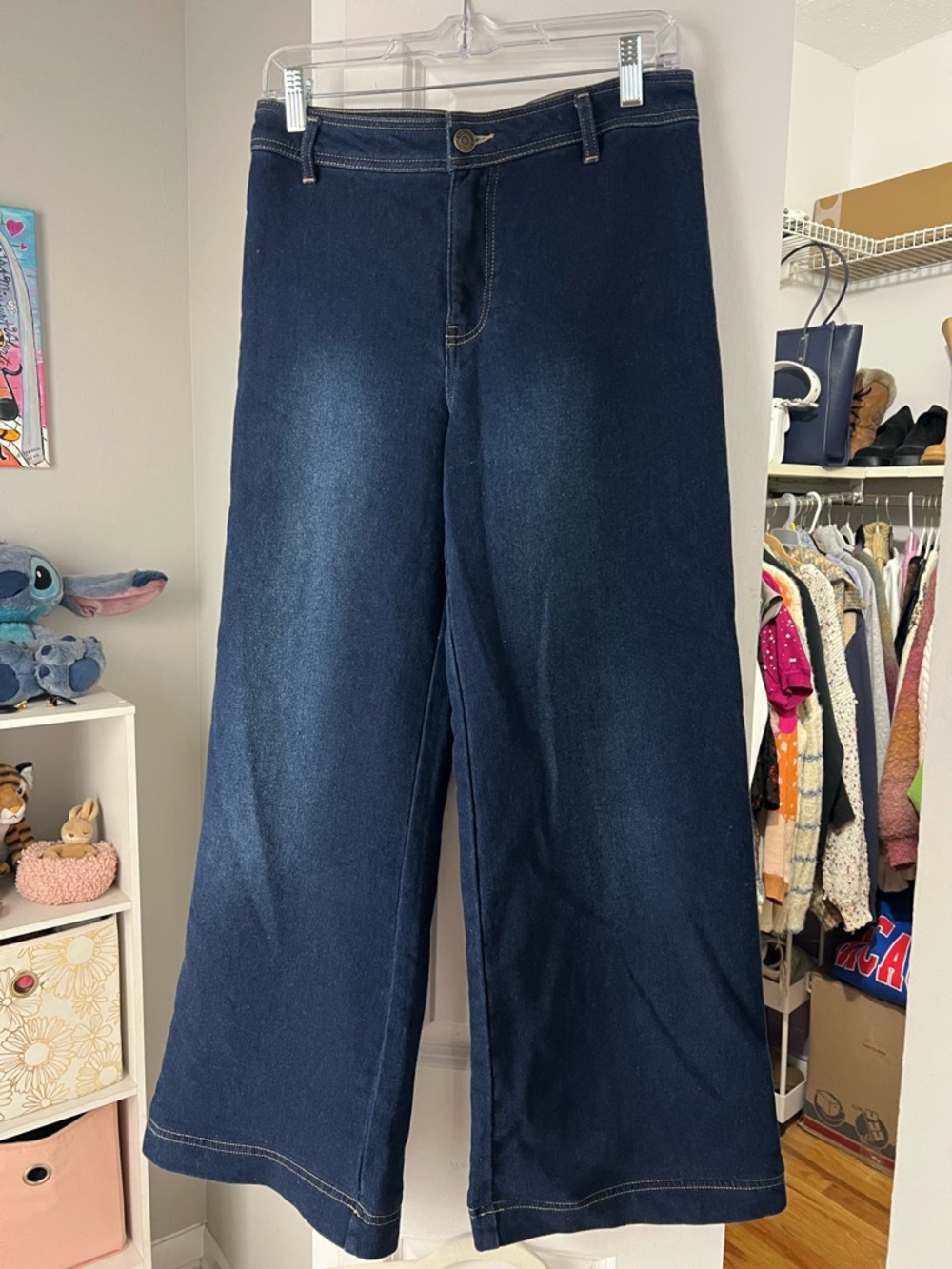Z Supply Wide-Leg Jeans in Dark Indigo Blue